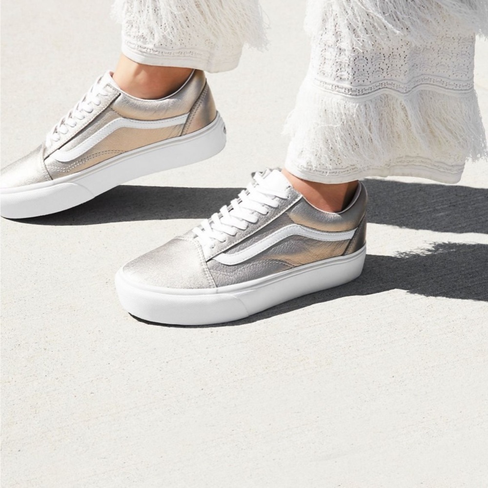 Silver Platform Vans